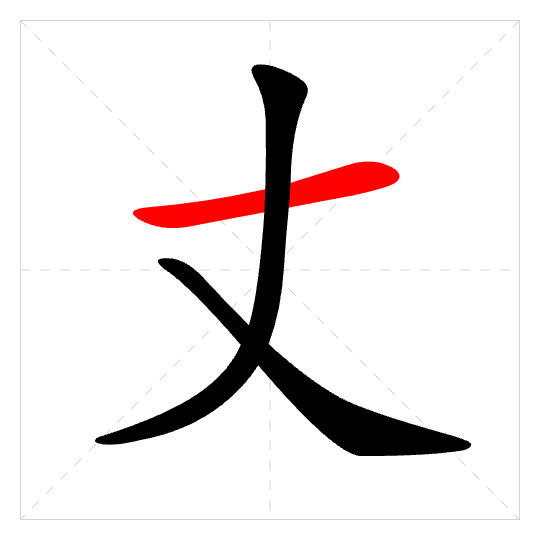 Stroke order for 丈