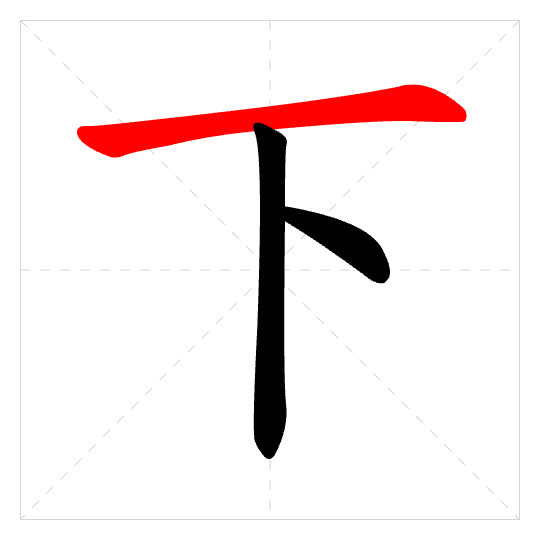 Stroke order for 下