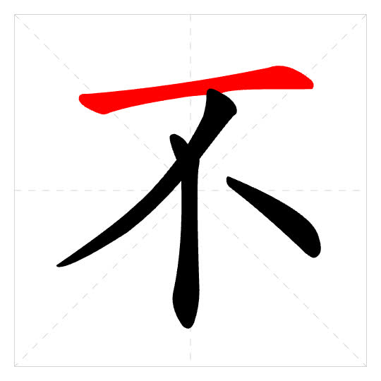 Stroke order for 不