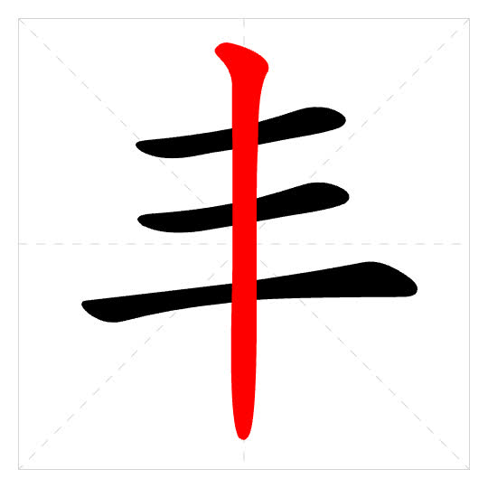 Stroke order for 丰