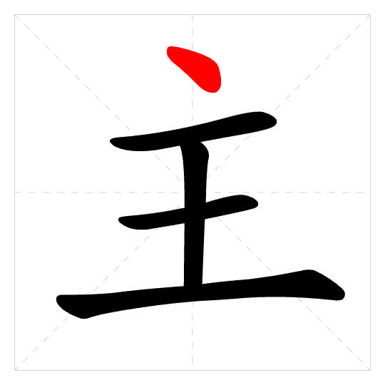 Stroke order for 主