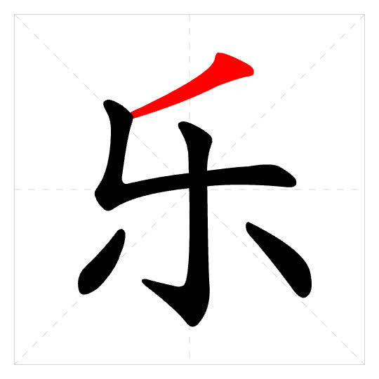 Stroke order for 乐