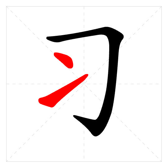 Stroke order for 习