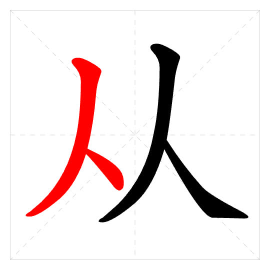 Stroke order for 从