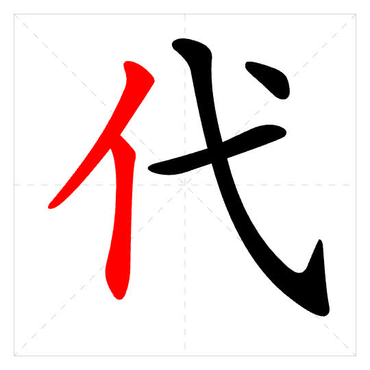 Stroke order for 代