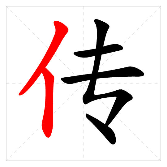 Stroke order for 传