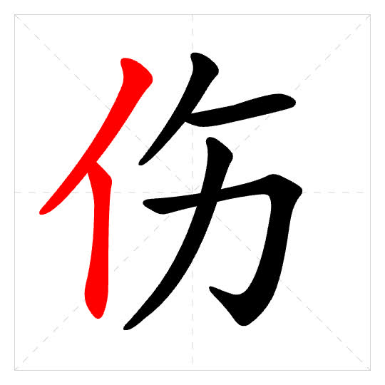 Stroke order for 伤