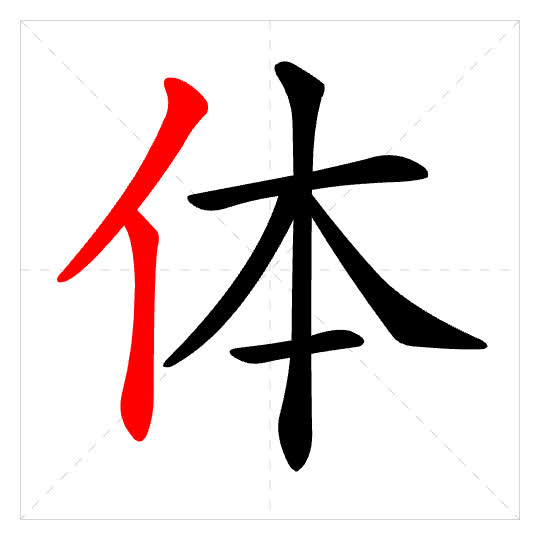Stroke order for 体