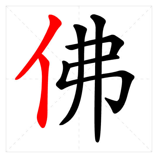 Stroke order for 佛