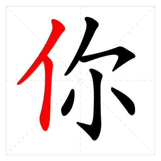 Stroke order for 你