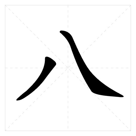 Stroke order for 八