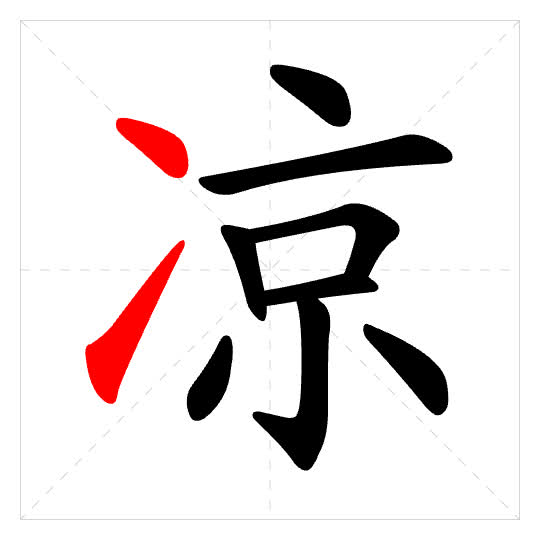 Stroke order for 凉