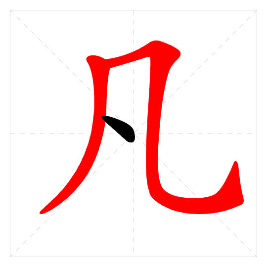 Stroke order for 凡