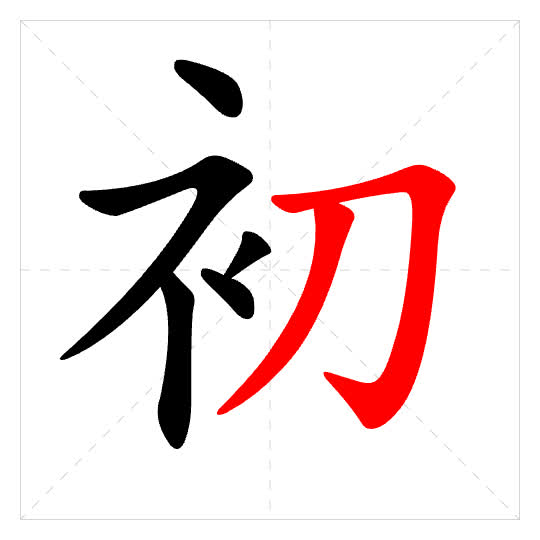 Stroke order for 初