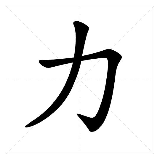 Stroke order for 力