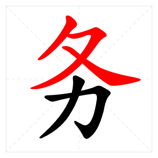 Stroke order for 务