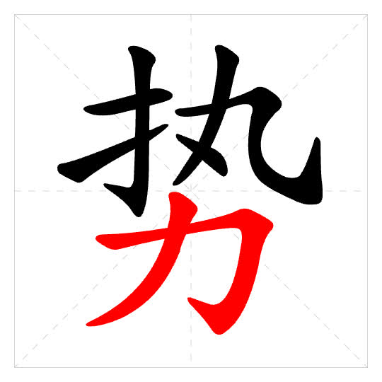 Stroke order for 势