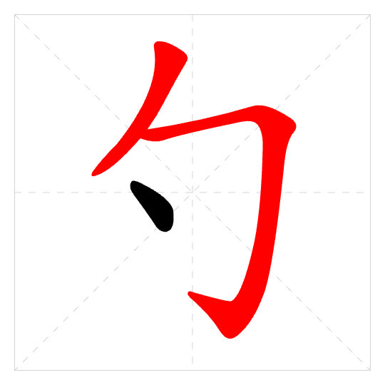 Stroke order for 勺