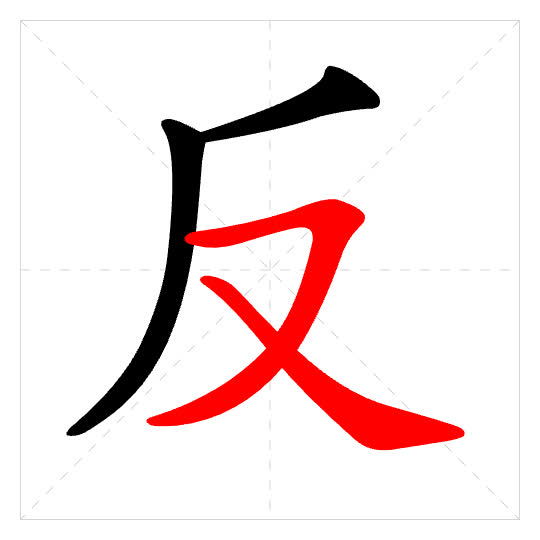 Stroke order for 反