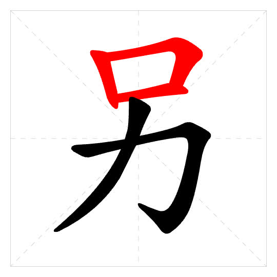 Stroke order for 另