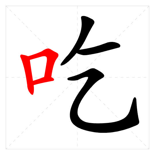Stroke order for 吃