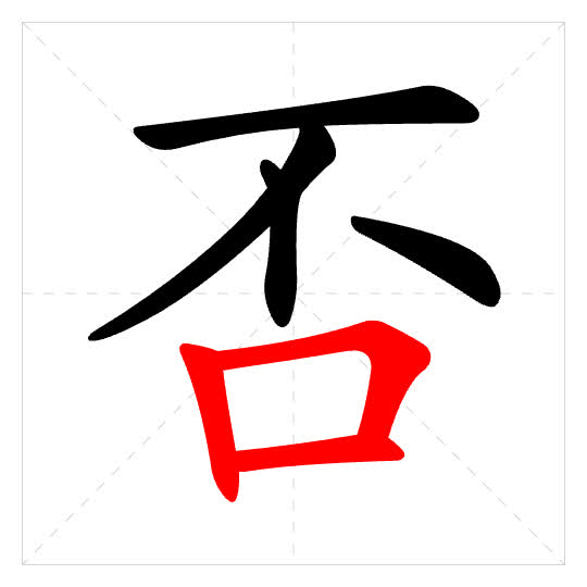 Stroke order for 否