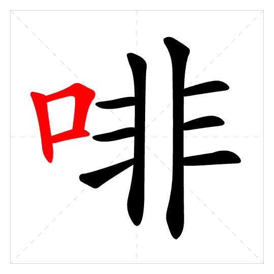Stroke order for 啡