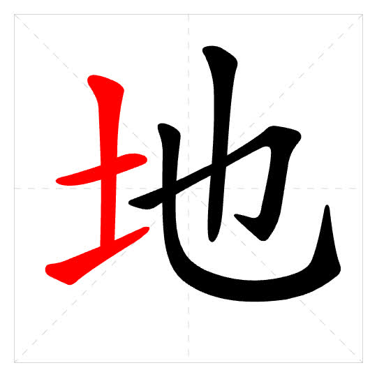 Stroke order for 地