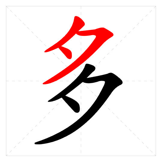 Stroke order for 多