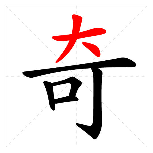 Stroke order for 奇