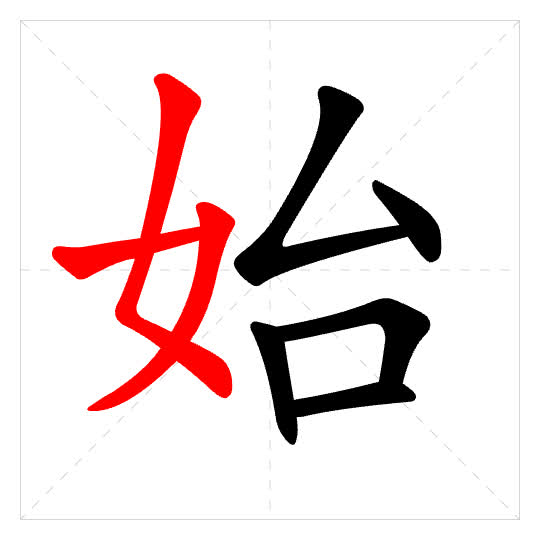 Stroke order for 始