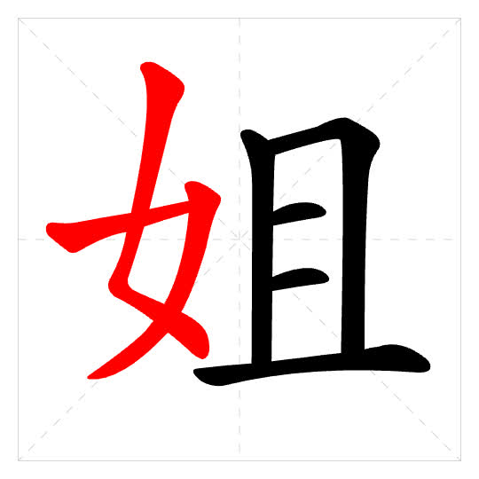 Stroke order for 姐
