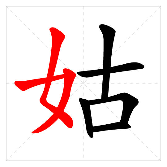 Stroke order for 姑