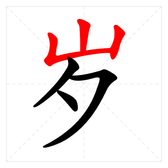 Stroke order for 岁