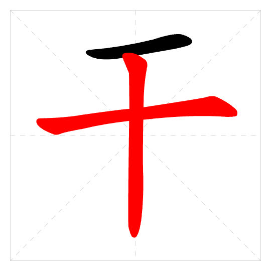 Stroke order for 干