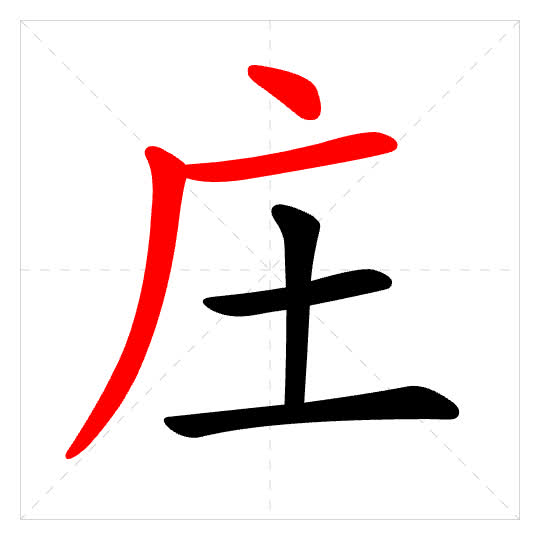 Stroke order for 庄