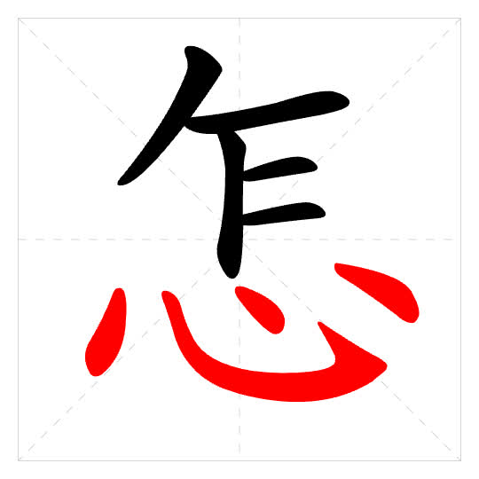 Stroke order for 怎