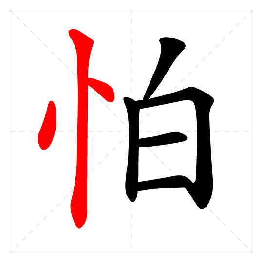 Stroke order for 怕
