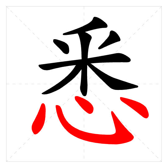 Stroke order for 悉