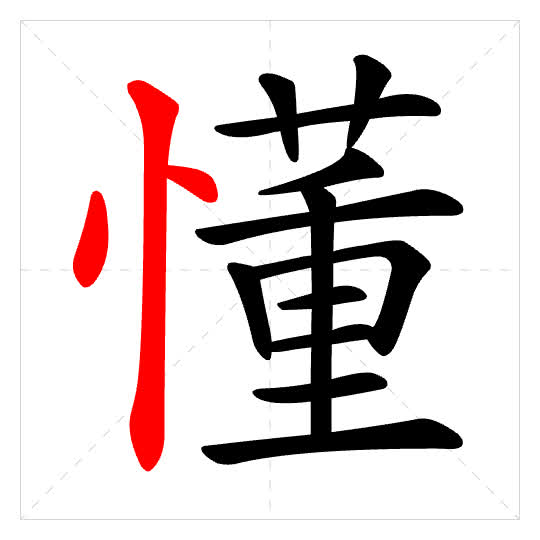 Stroke order for 懂
