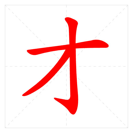 Stroke order for 才