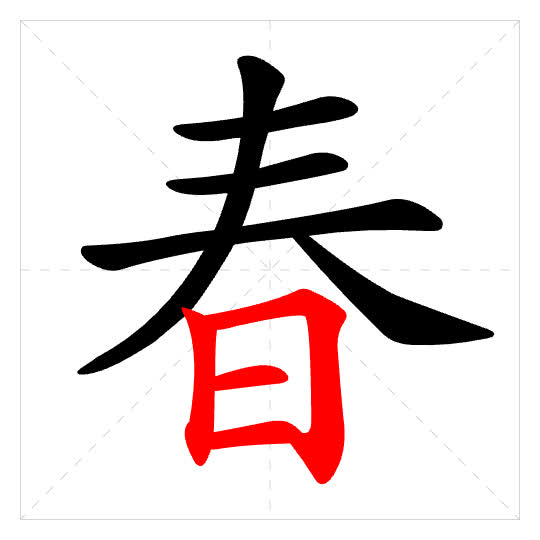 Stroke order for 春