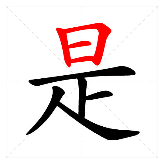 Stroke order for 是