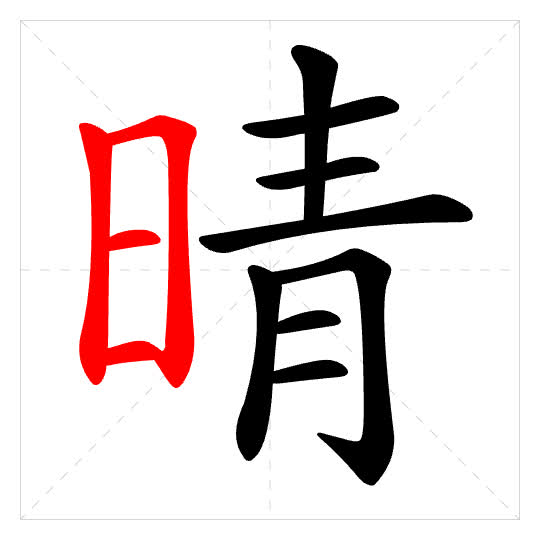 Stroke order for 晴