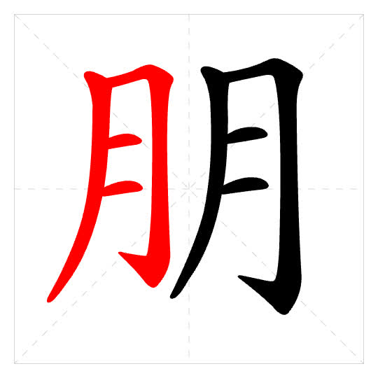 Stroke order for 朋