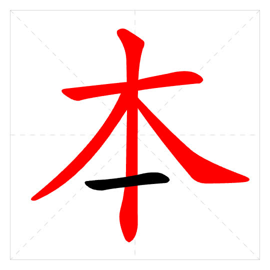 Stroke order for 本