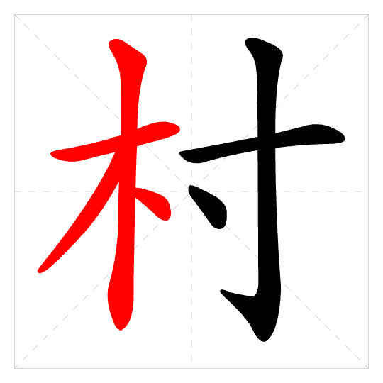 Stroke order for 村