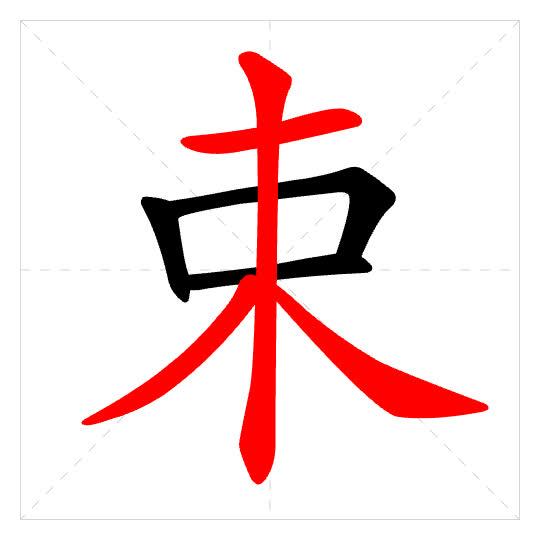 Stroke order for 束