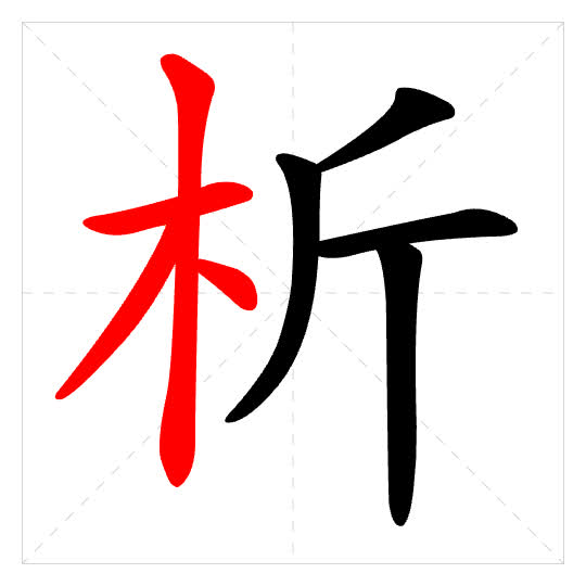 Stroke order for 析