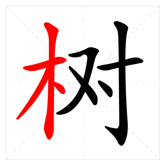 Stroke order for 树